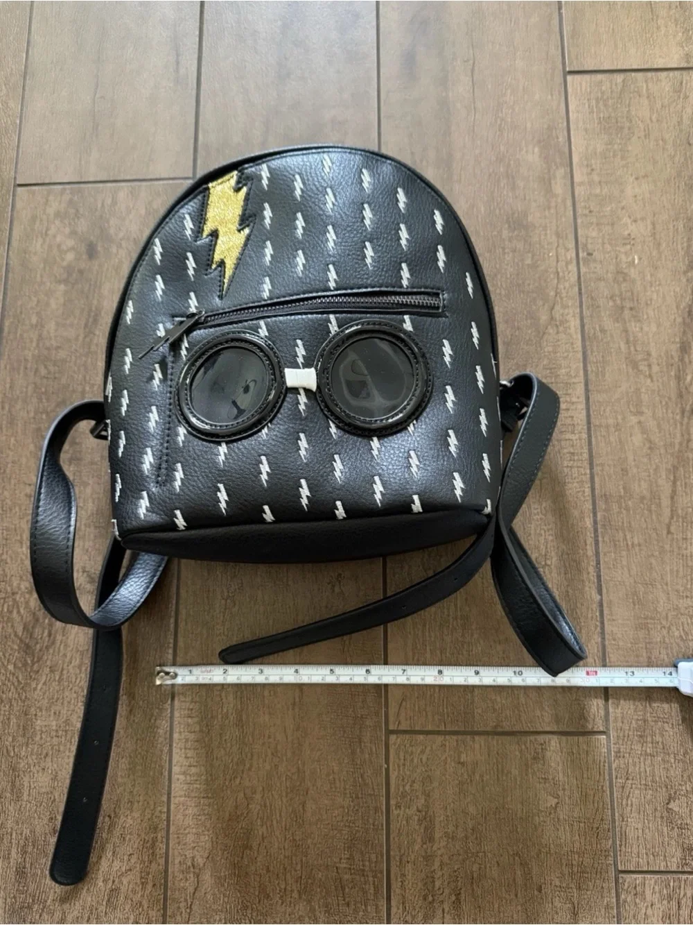 Danielle Nicole Black Lightning Bolt Mini Backpack with Goggles